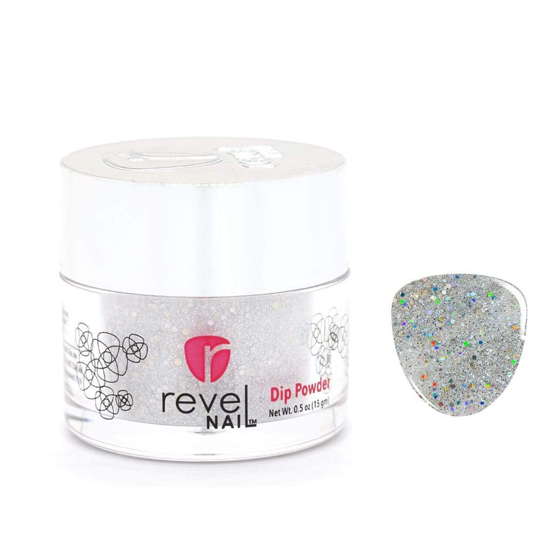 D539 Silver Bells Silver Glitter Dip Powder