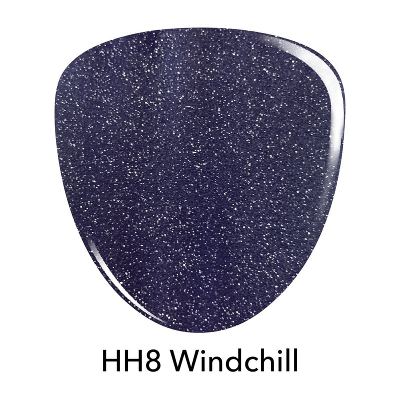 D540 Windchill Blue Glitter Dip Powder