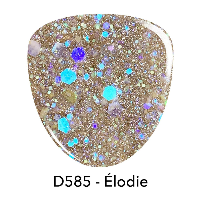 D585 Élodie Gold Glitter Dip Powder