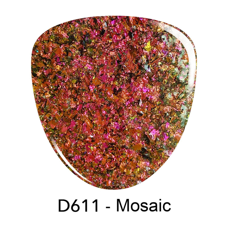 D611 Mosaic Orange Flake Dip Powder