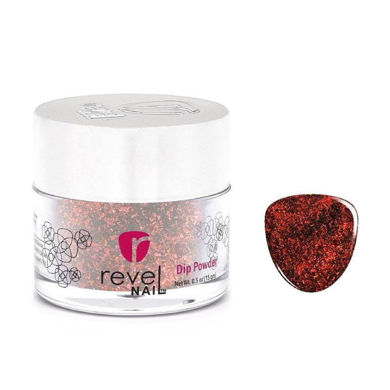 D617 Foliage Red Flake Dip Powder