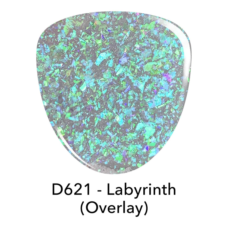 D621 Labyrinth Blue Flake Dip Powder
