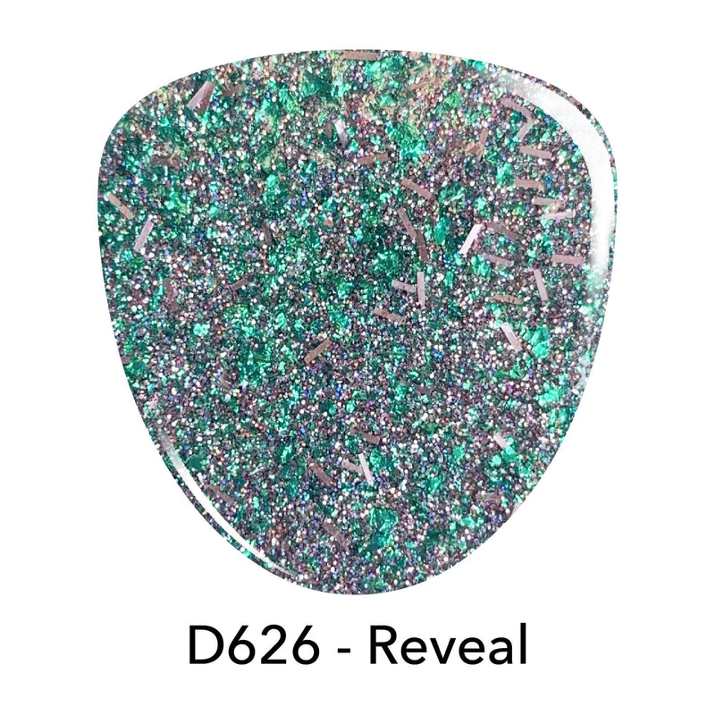 D626 Reveal Teal Flake Dip Powder