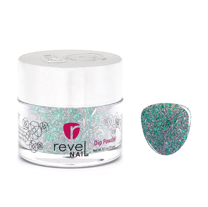 D626 Reveal Teal Flake Dip Powder