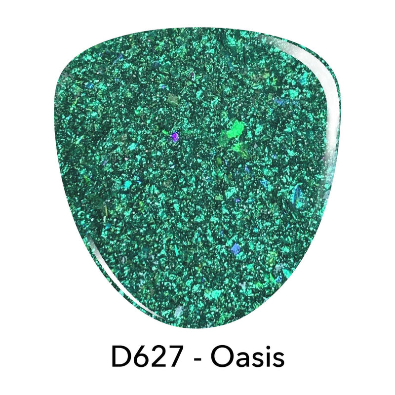 D627 Oasis Blue Flake Dip Powder