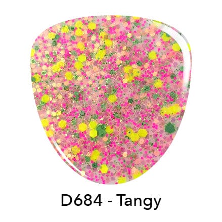 D684 Tangy Pink Glitter Dip Powder