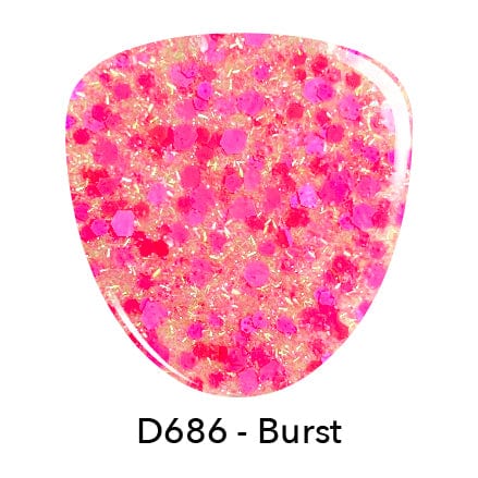 D686 Burst  Pink Glitter Dip Powder