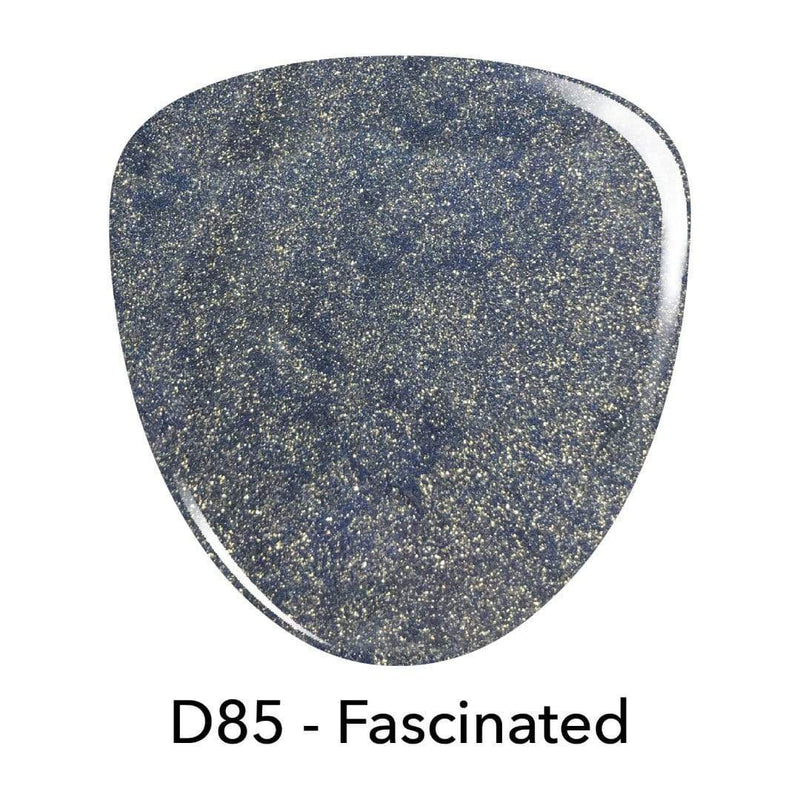 D85 Fascinated Blue Glitter Dip Powder