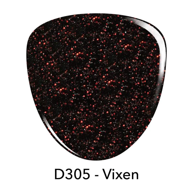 D305 Vixen Black Glitter Gel Polish + Dip Powder Set