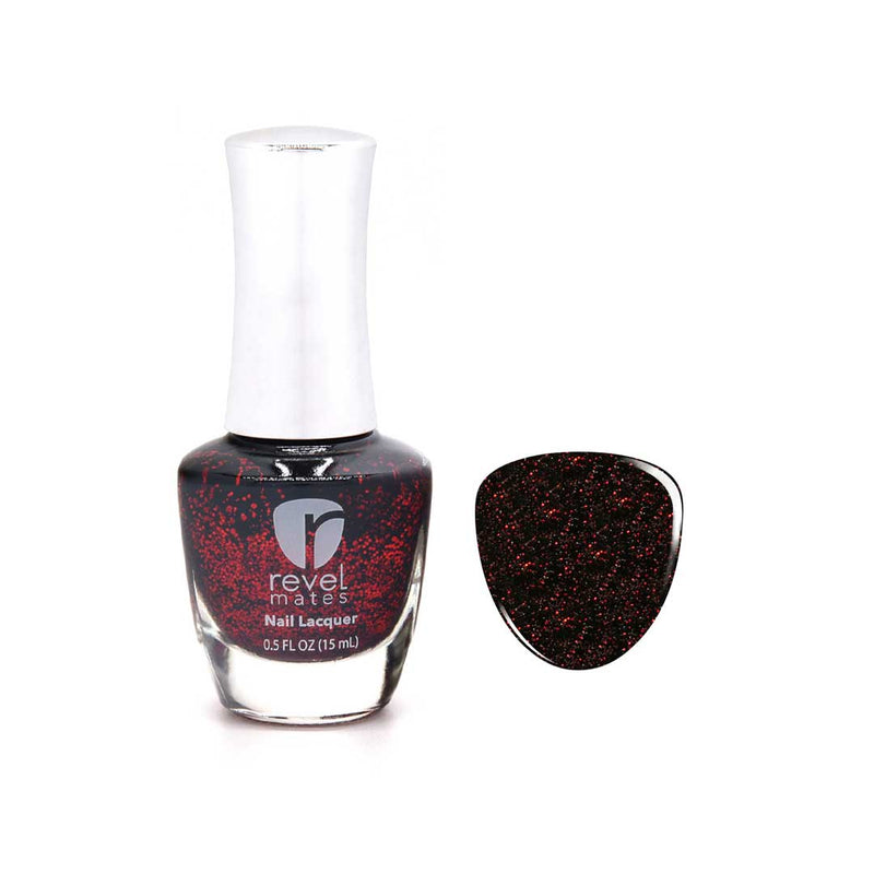 P305 Vixen Black Glitter Nail Polish