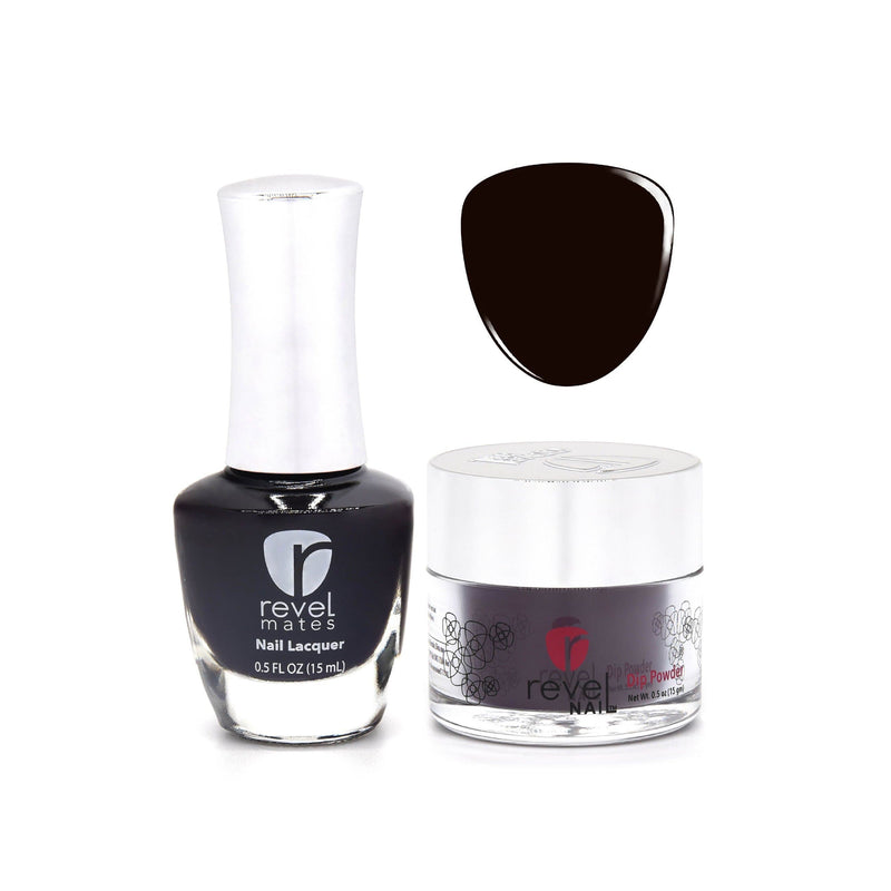 D251 All-Nighter Black Crème Nail Polish + Dip Powder Set