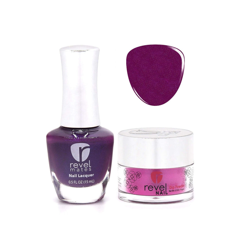 D254 Lust Purple Shimmer Nail Polish + Dip Powder Set