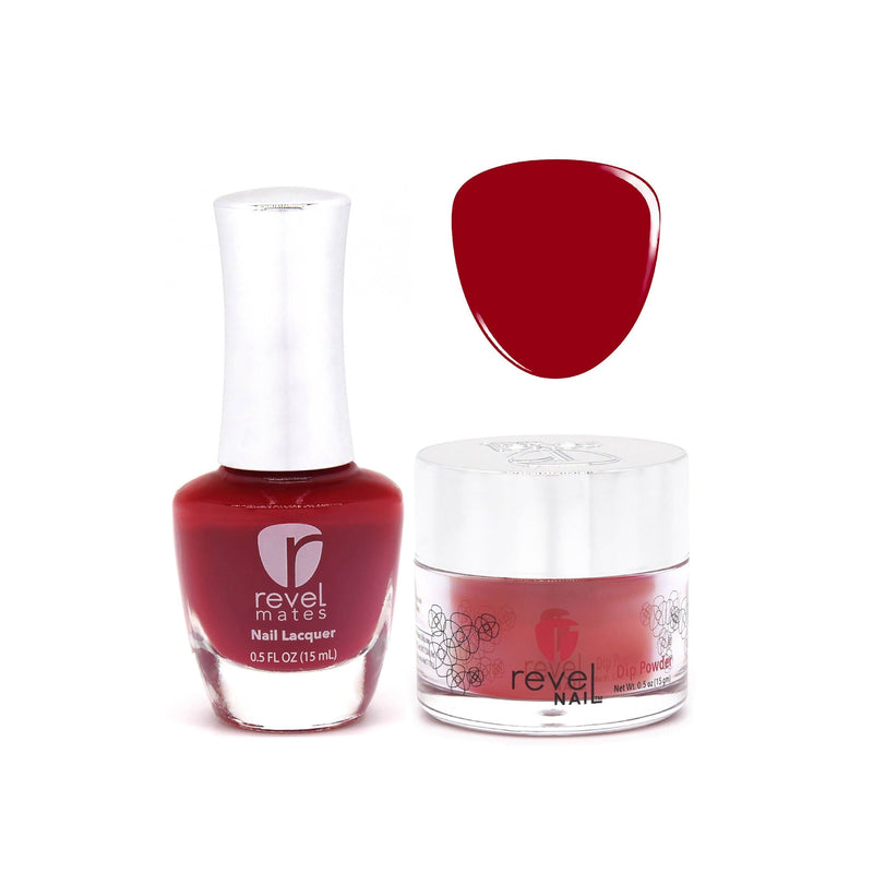 D328 Satin Red Crème Nail Polish + Dip Powder Set