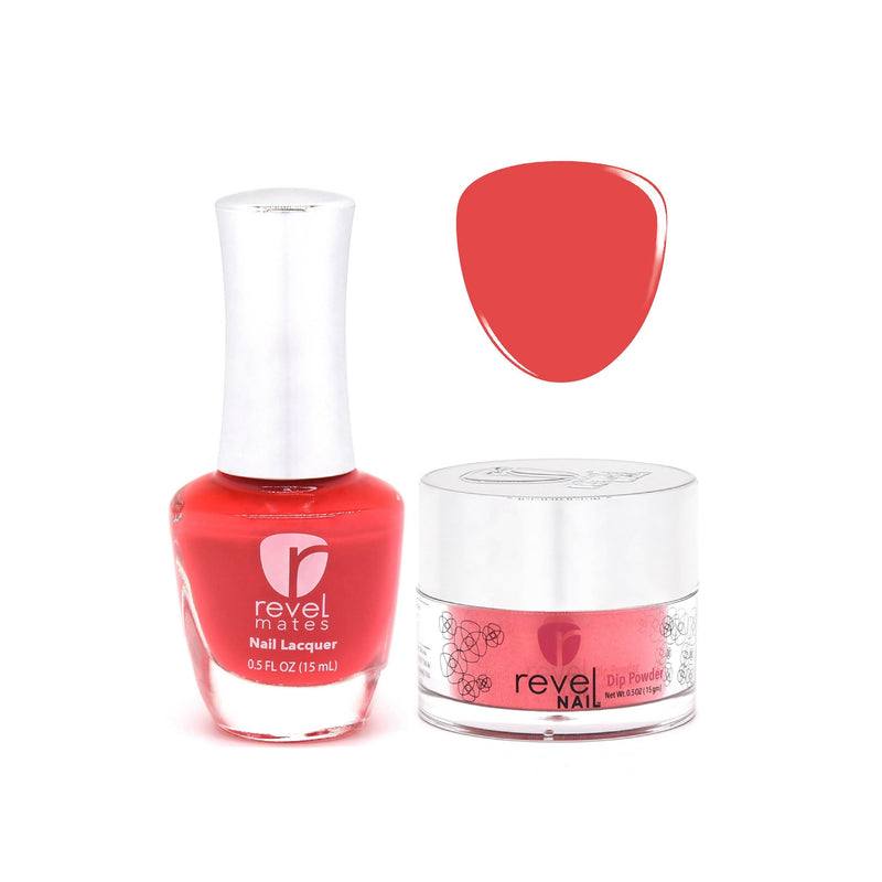D348 Brave Red Crème Nail Polish + Dip Powder Set